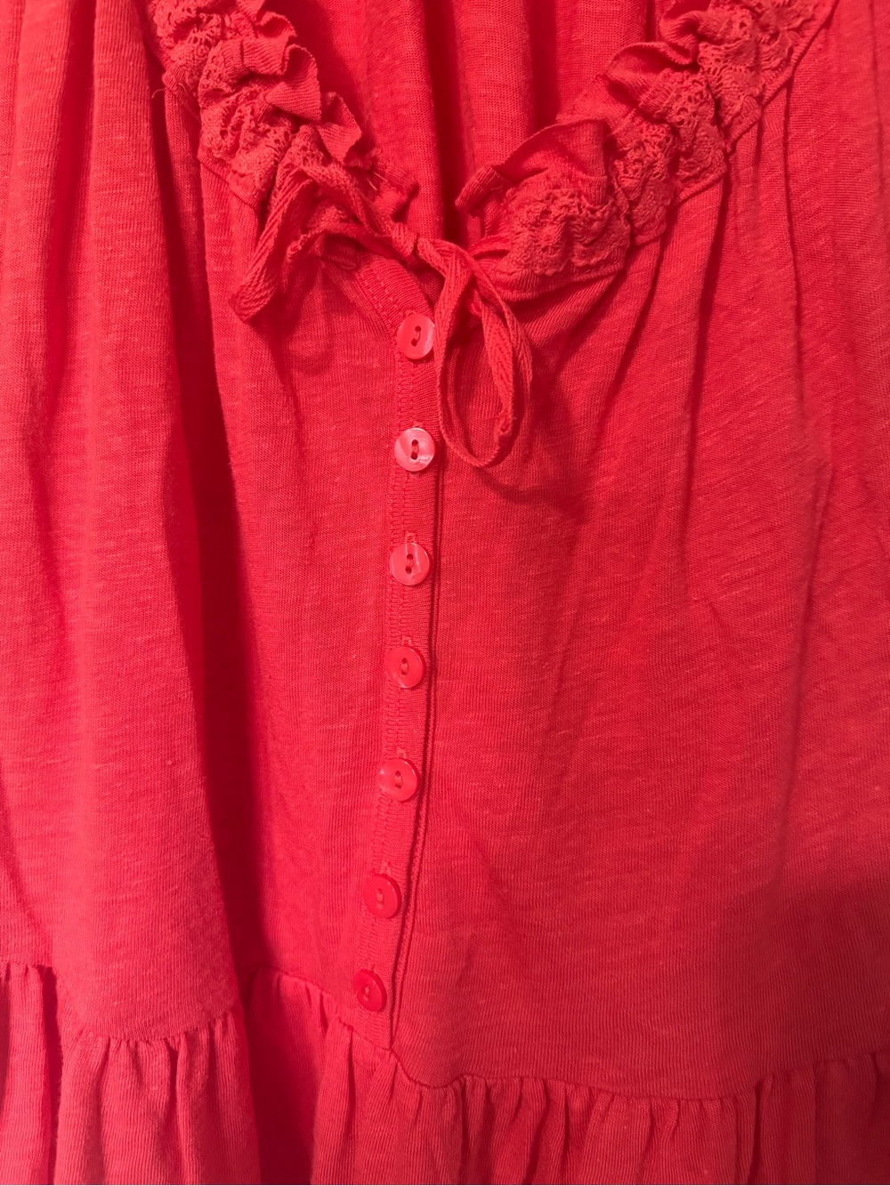 Free People Charlie Button Down Camelia Red Top- M - Picture 3 of 7